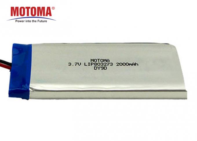 UL μπαταρία 803273 3.7V 2000mah Lipo υψηλής ικανότητας πιστοποίησης 0