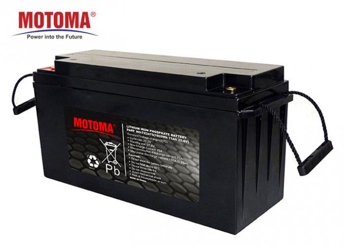 LiFePO4 μπαταρία 25.6V 75Ah λίθιου ηλιακής ενέργειας με την υψηλής ενέργειας πυκνότητα 0