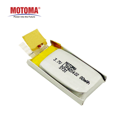 Επαναφορτιζόμενη μικρή μπαταρία 3.7V 80mAh Lipo με το PCB και το καλώδιο